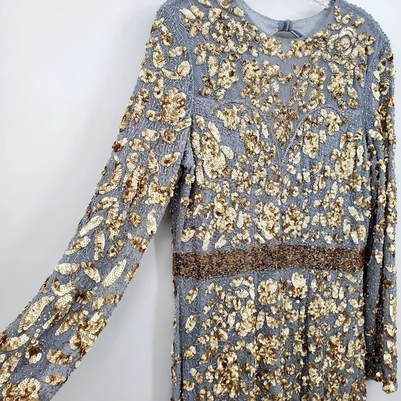 Mac Duggal Long Sleeve Sequin Embellished Gown - Picture 4 of 11